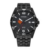 Men's Savannah State Tigers Quartz Black-Tone Stainless Steel Watch