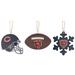 The Memory Company Chicago Bears Three-Pack Helmet, Football & Snowflake Ornament Set