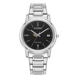 Women's Citizen Watch Silver Lindenwood Lions Eco-Drive Black Dial Stainless Steel
