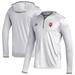 Men's adidas White Indiana Hoosiers Sideline Team Issued Hooded Quarter-Zip Long Sleeve T-Shirt