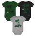 Newborn & Infant Green/Black/Gray New York Jets Three-Piece Disney Game Time Bodysuit Set