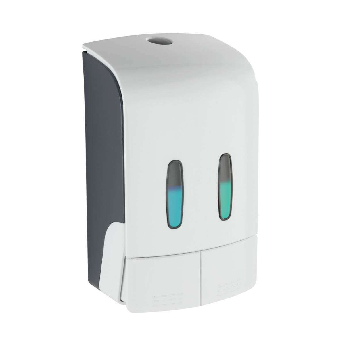 WENKO 2-Kammer Desinfektionsmittel- und Seifenspender Mod. Tartas Weiß Image