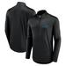 Men's Fanatics Branded Black Carolina Panthers Quarterback Quarter-Zip Top