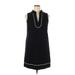 Eliza J Casual Dress - Shift Plunge Sleeveless: Black Print Dresses - Women's Size 14