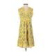 Plenty By Tracy Reese Casual Dress V-Neck Sleeveless: Yellow Paisley Dresses - Women's Size 2
