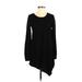 Apt. 9 Casual Dress - Shift Scoop Neck Long sleeves: Black Solid Dresses - Women's Size Small