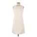 Iris & Ink Casual Dress - A-Line High Neck Sleeveless: Ivory Print Dresses - New - Women's Size 6