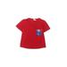 Short Sleeve T-Shirt: Red Solid Tops - Kids Boy's Size X-Small