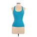 Adidas Active Tank Top: Teal Solid Activewear - Women's Size Large