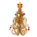 The Holiday Aisle® Wooden Tabletop Christmas Tree Decor w/ Mini Ornaments Set Wood in Yellow | 7.5 H x 4.1 W x 4.1 D in | Wayfair