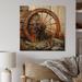 Williston Forge Orange Old Cart Wheels II On Wood Print Wood in Brown | 15 H x 15 W x 0.78 D in | Wayfair EF75682FAEF641EAB85DC981F8A9DD1B