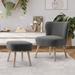 Slipper Chair - Willa Arlo™ Interiors Edison Upholstered Slipper Chair & Ottoman, Solid Wood in Gray | Wayfair 2A9D786DFEBB4E2A983DAF0E98B24203