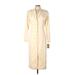 Expose Casual Dress - Shirtdress V-Neck 3/4 sleeves: Tan Solid Dresses - Women's Size 10