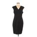 Ted Baker London Casual Dress - Sheath V-Neck Short sleeves: Black Solid Dresses - Women's Size 8
