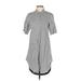 Billy Reid Casual Dress - Shirtdress High Neck Short sleeves: Gray Dresses - Women's Size Small