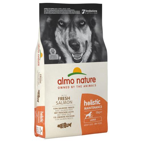 12kg Holistic: Adult Lachs & Reis Large Almo Nature Hundefutter Trocken - 1kg gratis!