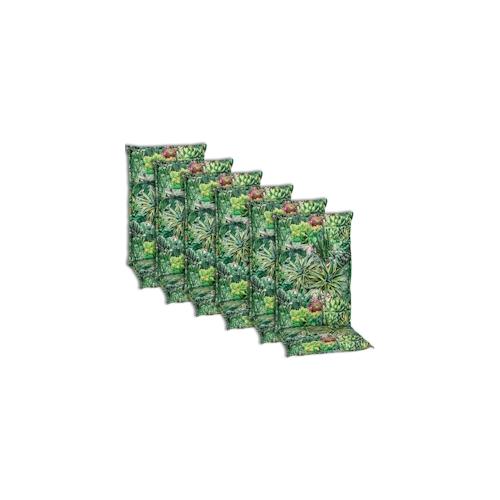 Hochlehnerauflagen Piemont – Polsterauflage mit Halteband & Bindebändern Größe:6x Hochlehnerauflage,Dessin:Kaktuslandschaft BE911