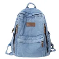 Multi Pocket Fashion Denim Women Backpack Male Female Laptop College Backpack Trendy Cool Girl