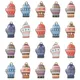 PandaHall 35Pcs 7 Styles Enamel Gloves Charms Flower Printed Winter Gloves Charms for Jewelry