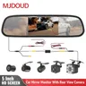 Mjdoud Auto Rückspiegel Monitor mit Kamera zum Parken von Fahrzeugen 5 Zoll Bildschirm Rückspiegel