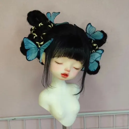 Neue Puppe Perücke für 1/6 1/3 1/4 1/8 sd bjd Puppe Haar Perücke weiß schwarz Haar Prinzessin Puppe