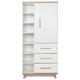 Armoire 198cm 1 porte 3 tiroirs blanc