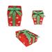 Set of 3 Red Snowflake Sisal Gift Boxes Lighted Christmas Yard Art Decorations