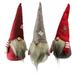 Set of 3 Striped Red and Gray Bearded Chubby Santa Gnome Table Figures 10.5"