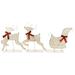 3pc LED Lighted Reindeer and Sleigh Outdoor Christmas Decoration - 5.5"