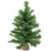 18" Mini Pine Artificial Christmas Tree in Faux Wood Base - Unlit