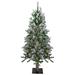 4ft Pre-Lit Flocked Alpine Artificial Christmas Tree Clear Lights - 4'