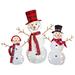 Set of 3 Lighted Tinsel Snowmen Family Christmas Yard Decorations - 40"