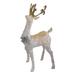 48" White and Gold Lighted Standing Buck Outdoor Christmas Decor