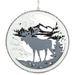 4.25" Gray Moose 2-D Cut-Out Silhouette Christmas Ornament