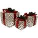 Set of 3 Lighted White Rope Gift Box Christmas Decorations 9.75"