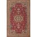 Anatolian Turkish Vintage Area Rug Hand-Knotted Floral Wool Carpet - 6'5" X 9'8"