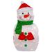 32" Lighted 2D Chenille Snowman with Scarf Outdoor Christmas Decoration