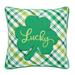 16" x 16" Lucky Clover St. Patrick's Day Plaid Pillow