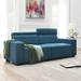 87'' Modern Velvet Sectional Sofa,High-Intensity Foam Sofa with Multi-Angle Adjustable Headrest