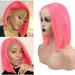 Pink Bob Wigs 13x4 Lace Front Human Hair Wigs Straight Brazilian Virgin Hair Pre Plucked Hairline Bleached Knots Unprocessed Wig for Women 10inch