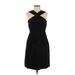 Banana Republic Cocktail Dress - Party V-Neck Sleeveless: Black Solid Dresses - Women's Size 8