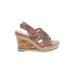 Olivia Miller Wedges: Brown Solid Shoes - Women's Size 10 - Open Toe