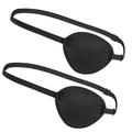 NUOLUX 2pcs Single Eye Mask 3D Stereo Comfort Sponge Shading Cover Training Pirate Toy Eye Patch Eye Mask for Children Adult Kids (Black)