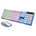 Gaming Keyboard Set Rainbow LED Wired USB Changing Backlight Gaming Keyboard Set Computer Manipulator Feel Backlit Keyboard Set Havoc Keyboard Desktop Pad Video Games Stuff World in Conflict Game K860