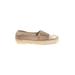 Flats: Espadrille Platform Casual Gold Solid Shoes - Women's Size 39 - Round Toe