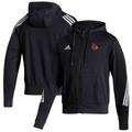 Men's adidas Black Louisville Cardinals Sideline Fashion Full-Zip Pullover Hoodie