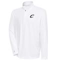 Men's Antigua White Cleveland Cavaliers Metallic Logo Tribute Quarter-Zip Top