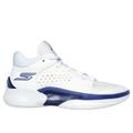 Skechers Men's SKX RESAGRIP Basketball Sneaker | Size 10.5 | White/Blue/Lime | Synthetic/Textile/Metal | Hyper Burst
