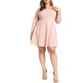 Plus Size Women's Square Neck Mini Dress by ELOQUII in Misty Rose (Size 16)