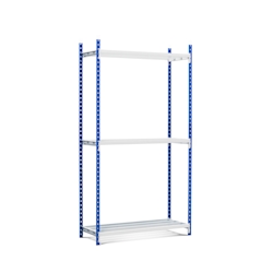 PROREGAL Fachbodenregal MAXIMUS Pro | Grundregal | HxBxT 200x100x80cm | 3 Ebenen | offener Fachboden | Fachlast 303kg | Lichtblau/Lichtgrau Image
